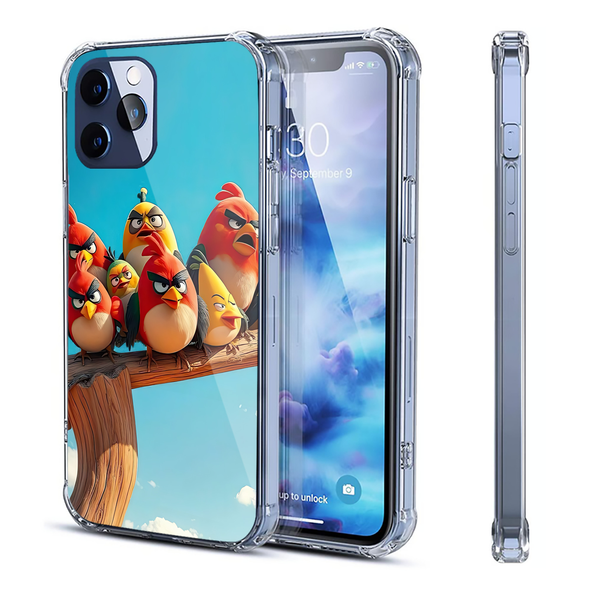 （画像用） Angry Birds アングリーバード 【iPhone 12シリーズ対応】透明スマホケース（クリアソフトケース）